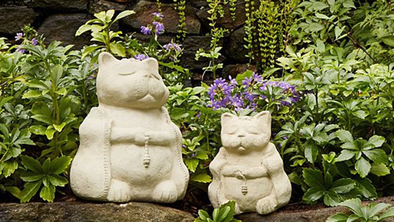 Zen Cat Garden Sculpture