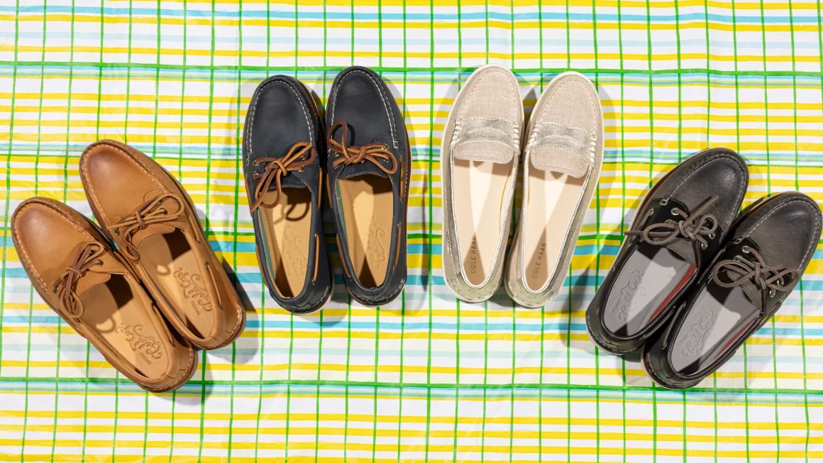 Four pairs of boat shoes