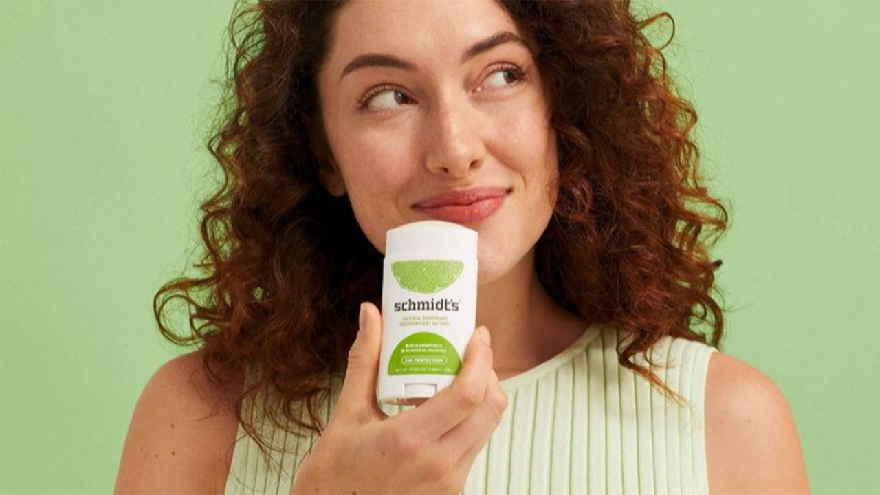 Person holding Schmidt's deodorant