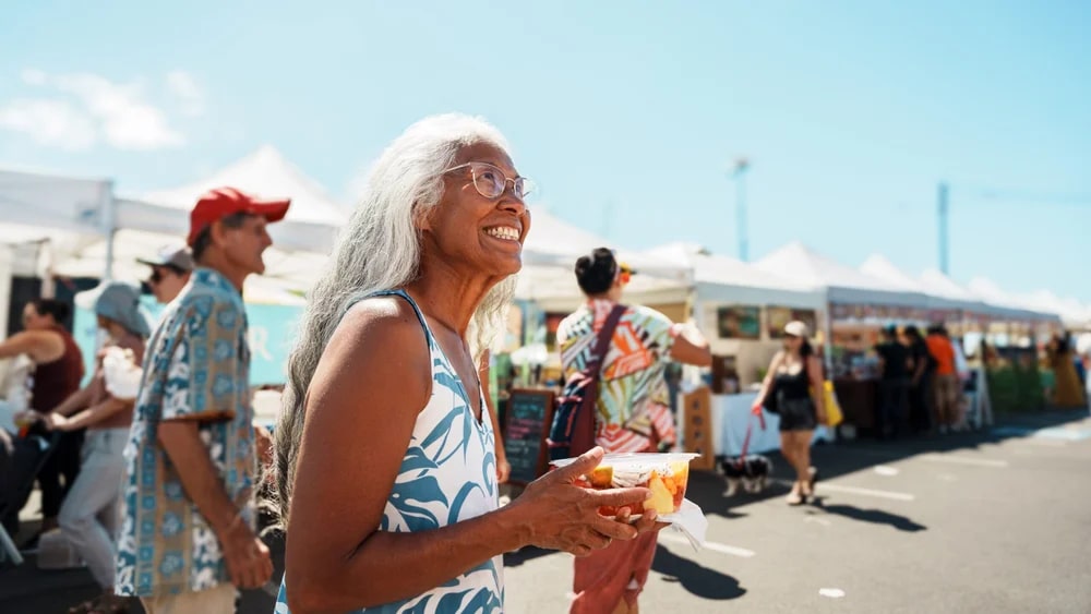 Person outside at food festival