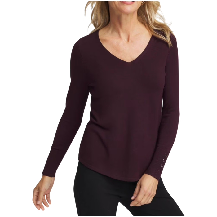 Chico's Ella V-Neck Pullover Sweater