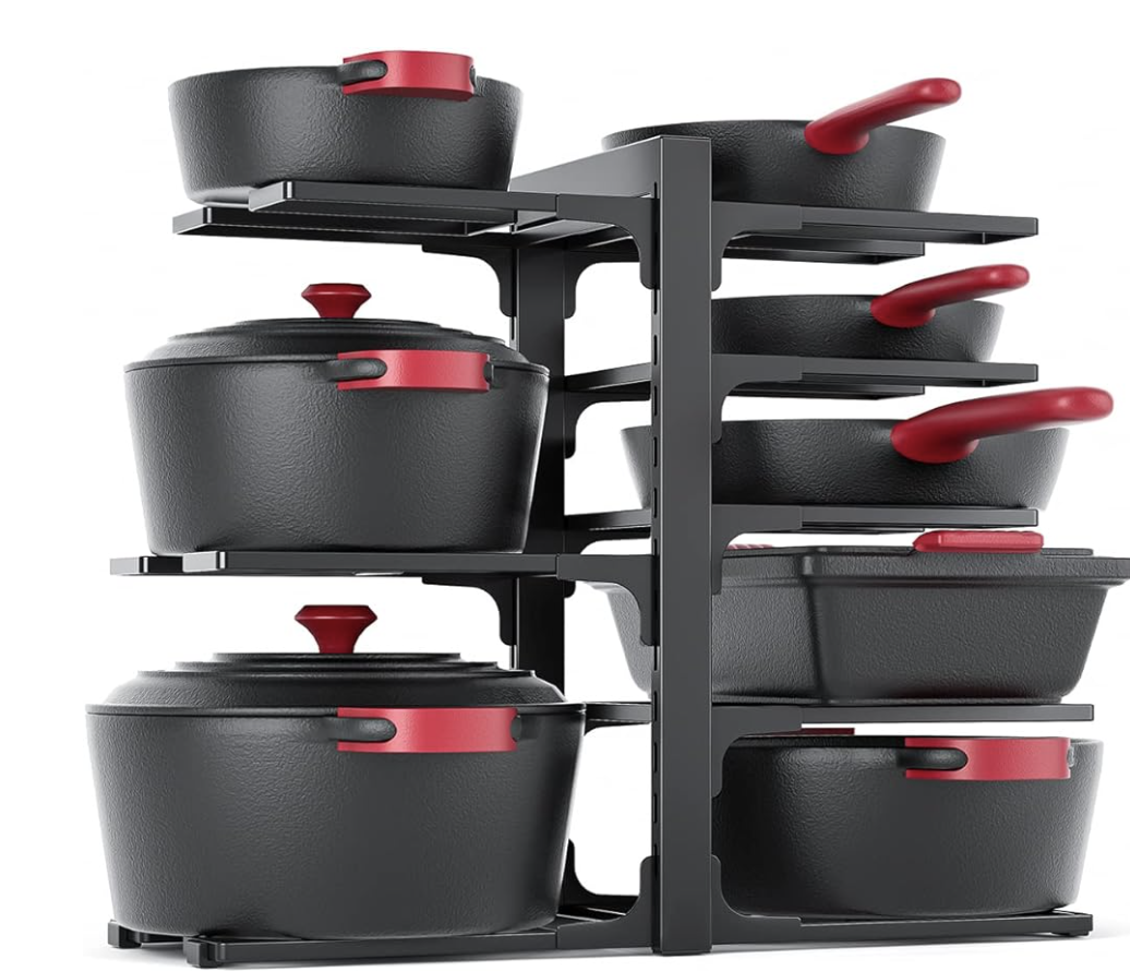 Mudella 8-Tier Heavy-Duty Adjustable Pan Organizer