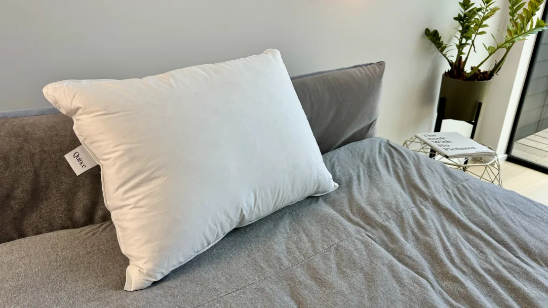 White pillow on a bed