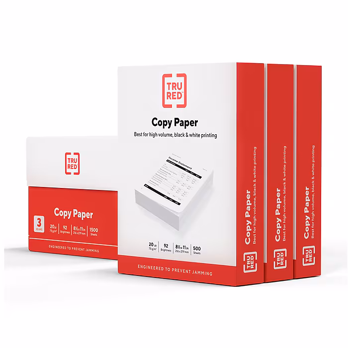 Tru Red Copy Paper, 3-Pacl